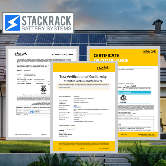 StackRack Receives UL 9540 Certification for Battery Storage Products